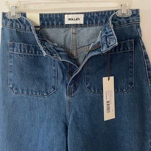 Rollas Sailor Jean - Ashley blue - high rise, wide leg, size US30